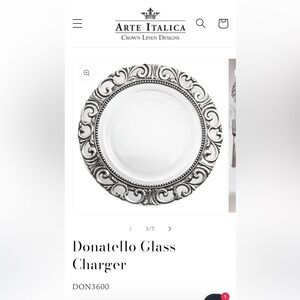 Arte Italica Pewter Donatello Glass Charger